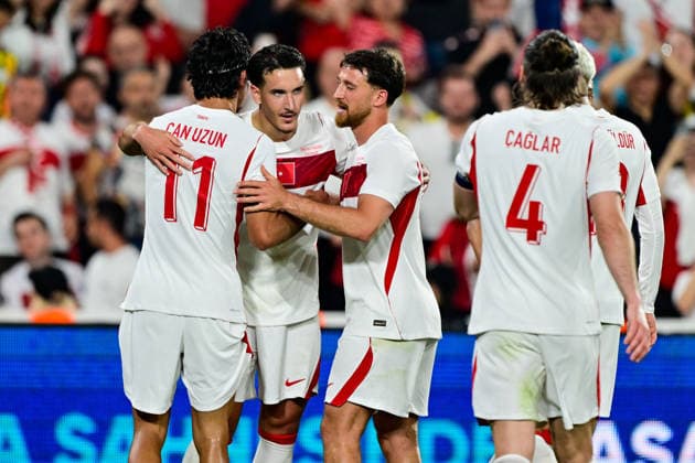 Turkiye v North Macedonia - Friendly match ISTANBUL, TURKIYE - JUNE 1: Players of Turkiye celebrate after score a goal during the International Friendly, Länderspiel, Nationalmannschaft match between Turkiye and North Macedonia at Chobani Stadium, on June 1, 2026, in Istanbul, Turkiye. Cem Tekkesinoglu Anadolu Istanbul Turkey. Editorial use only. Please get in touch for any other usage.  Copyright: x2026xAnadoluxCemxTekkesinoglux