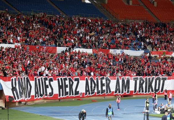 SOCCER - AUT vs TUN, test match VIENNA,AUSTRIA,01.JUN.26 - SOCCER - OEFB international test match, Austria vs Tunisia. Image shows fans of Austria.  GEPAxpictures xWalterxLuger