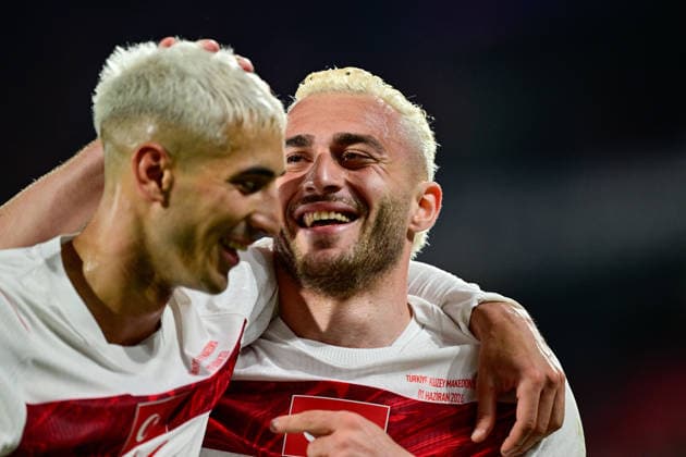 Turkiye v North Macedonia - Friendly match ISTANBUL, TURKIYE - JUNE 1: Baris Alper Yilmaz (R) of Turkiye celebrates with his teammate Mert Muldur (L) after scoring a goal during the International Friendly, Länderspiel, Nationalmannschaft match between Turkiye and North Macedonia at Chobani Stadium, on June 1, 2026, in Istanbul, Turkiye. Cem Tekkesinoglu Anadolu Istanbul Turkey. Editorial use only. Please get in touch for any other usage.  Copyright: x2026xAnadoluxCemxTekkesinoglux