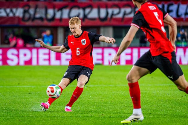 SOCCER - AUT vs TUN, test match VIENNA,AUSTRIA,01.JUN.26 - SOCCER - OEFB international test match, Austria vs Tunisia. Image shows Nicolas Seiwald (AUT).  GEPAxpictures xKevinxHackner
