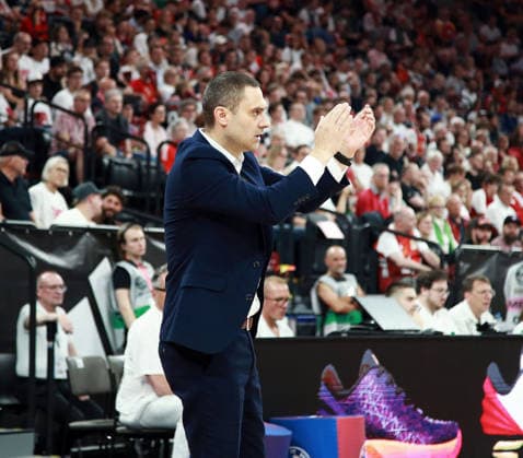 headcoach Marko STANKOVIC Bonn , Mens Basketball Bundesliga, 2025 26, play off semi-final, second match, FC Bayern Muenchen Basketball vs Telekom Baskets Bonn, SAP Garden3, 01 06 26 Copyright: WolfgangxFehrmann
