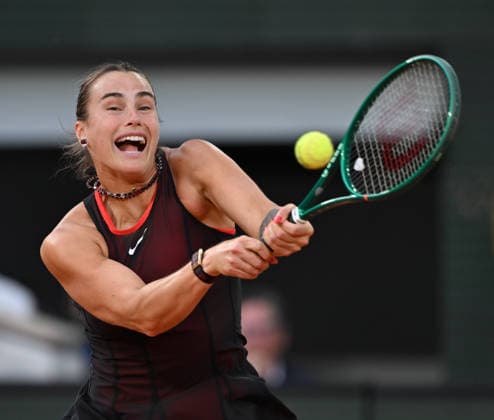 2026 French Open, Roland-Garros - Day 9 PARIS, FRANCE - JUNE 1: Aryna Sabalenka in action against Naomi Osaka of Japan during the women s singles match on day 9 of the French Open tennis tournament at the Roland-Garros Complex in Paris on June 1, 2026. Mustafa Yalcin Anadolu Paris France. Editorial use only. Please get in touch for any other usage.  Copyright: x2026xAnadoluxMustafaxYalcinx