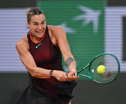 2026 French Open, Roland-Garros - Day 9 PARIS, FRANCE - JUNE 1: Aryna Sabalenka in action against Naomi Osaka of Japan during the women s singles match on day 9 of the French Open tennis tournament at the Roland-Garros Complex in Paris on June 1, 2026. Mustafa Yalcin Anadolu Paris France. Editorial use only. Please get in touch for any other usage.  Copyright: x2026xAnadoluxMustafaxYalcinx