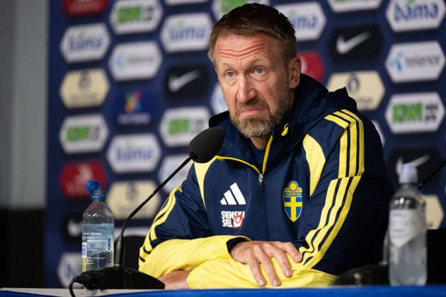 260601 Head coach Graham Potter of Sweden during the press conference after the international friendly football match between Norway and Sweden on June 1, 2026 in Oslo Photo Marius Simensen BILDBYRAN COP 238 JM0820 bbeng fotboll football soccer fotball träningslandskamp privatlandskamp landskamp international friendly norge norway sverige sweden sverige a  Copyright: MARIUSxSIMENSEN BB260601BB936