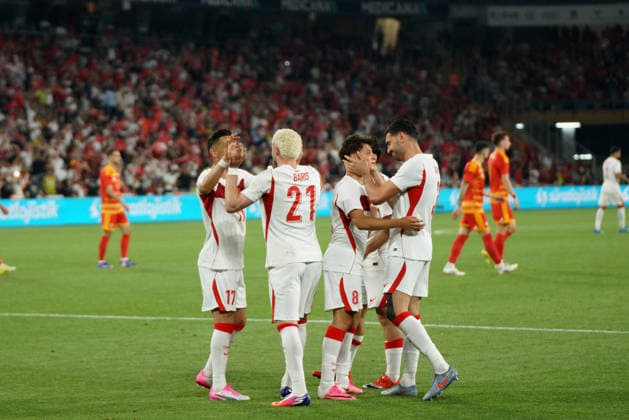 June 1, 2026, Kadikoy, Istanbul, Turkey: Baris Alper Yilmaz (C-1) and Arda Guler (C-2) of Turkey celebrates after scoring during the Turkey-North Macedonia match at Fenerbahce Sukru Saracoglu Stadium in Istanbul on June 1, 2026, as part of the preparations for the 2026 FIFA World Cup, WM, Weltmeisterschaft, Fussball 2026 FIFA World Cup Preparations - Turkey Vs North Macedonia  - ZUMAu194 20260601_zip_u194_015 Copyright: xTolgaxUluturkx