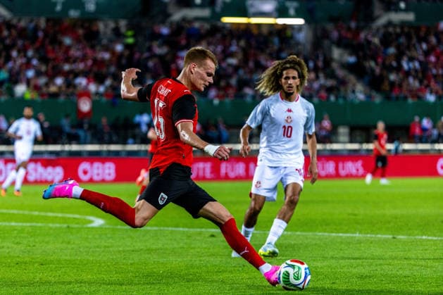 SOCCER - AUT vs TUN, test match VIENNA,AUSTRIA,01.JUN.26 - SOCCER - OEFB international test match, Austria vs Tunisia. Image shows Philipp Lienhart (AUT).  GEPAxpictures xPhilippxBrem