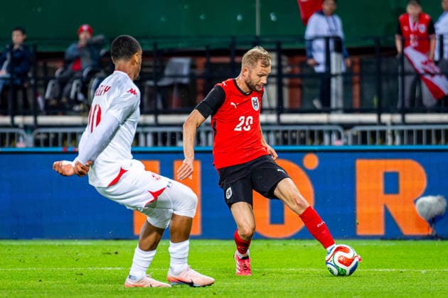 SOCCER - AUT vs TUN, test match VIENNA,AUSTRIA,01.JUN.26 - SOCCER - OEFB international test match, Austria vs Tunisia. Image shows Konrad Laimer (AUT).  GEPAxpictures xKevinxHackner