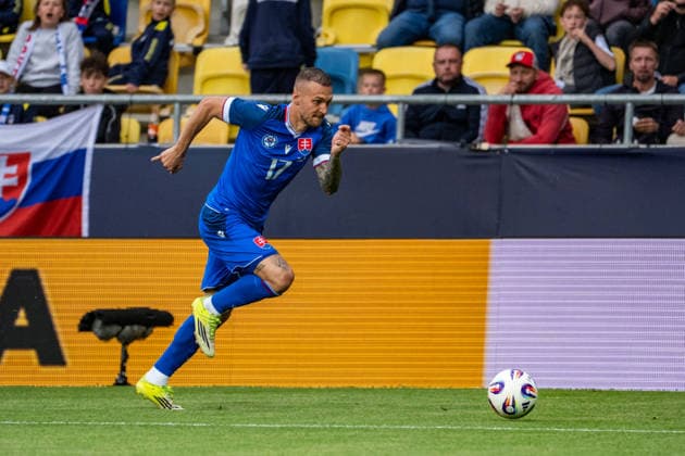 Slovakia v Malta - International Friendly, Länderspiel, Nationalmannschaft Match Lukas Haraslin of Slovakia in action during the international friendly match between Slovakia and Malta at MOL Arena in Dunajska Streda, Slovakia, on June 1, 2026. Dunajska Streda Slovakia  Copyright: xMatejxSaganx originalFilename:sagan-slovakia260601_npQ0p.jpg