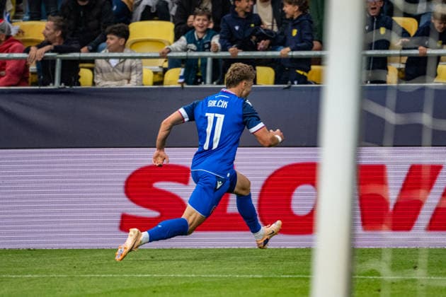 Slovakia v Malta - International Friendly, Länderspiel, Nationalmannschaft Match Roland Galcik of Slovakia celebrates a winning goal during the international friendly match between Slovakia and Malta at MOL Arena in Dunajska Streda, Slovakia, on June 1, 2026. Dunajska Streda Slovakia  Copyright: xMatejxSaganx originalFilename:sagan-slovakia260601_npAUM.jpg