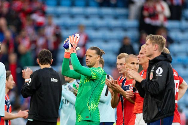 OSLO, NORWAY - JUNE 01: Players of Norway celebrate after winning the International Friendly, Länderspiel, Nationalmannschaft match between Norway and Sweden at Ullevaal Stadium on June 01, 2026 in Oslo, Norway. (Photo by Ane Frosaker Sports Press Photo)  Copyright: xAnexFrosakerx xSPPx Sportspressphoto_SPR159625