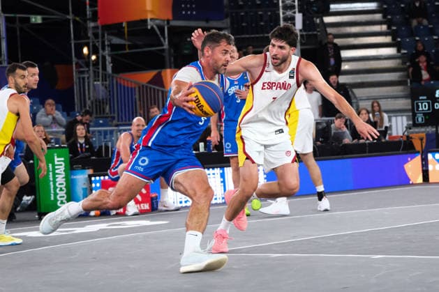 June 1, 2026, Warsaw, Masovian Voivodeship, Poland: SerbiaÃ¢â‚¬â ¢s NEMANJA BARAC (6) and SpainÃ¢â‚¬â ¢s DIEGO DE BLAS (7) in action during a FIBA 3x3 Basketball World Cup menÃ¢â‚¬â ¢s Pool A game between Serbia and Spain in Warsaw, Poland. Warsaw Poland - ZUMAk204 20260601_zip_k204_123 Copyright: xRomanxKozielx