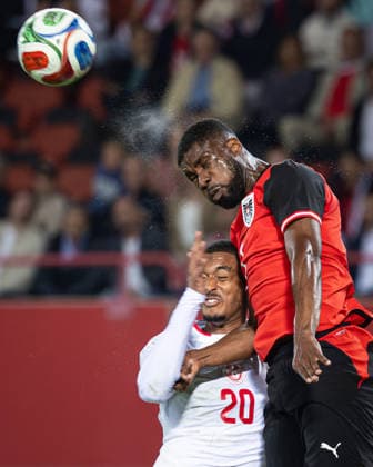 SOCCER - AUT vs TUN, test match VIENNA,AUSTRIA,01.JUN.26 - SOCCER - OEFB international test match, Austria vs Tunisia. Image shows Yann Valery (TUN) and Kevin Danso (AUT).  GEPAxpictures xArminxRauthner