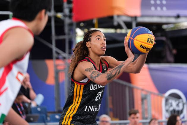 June 1, 2026, Warsaw, Masovian Voivodeship, Poland: GermanyÃ¢â‚¬â ¢s AMA DEGBEON (25) in action during a FIBA 3x3 Basketball World Cup womenÃ¢â‚¬â ¢s Pool C game between Germany and China in Warsaw, Poland. Warsaw Poland - ZUMAk204 20260601_zip_k204_001 Copyright: xRomanxKozielx