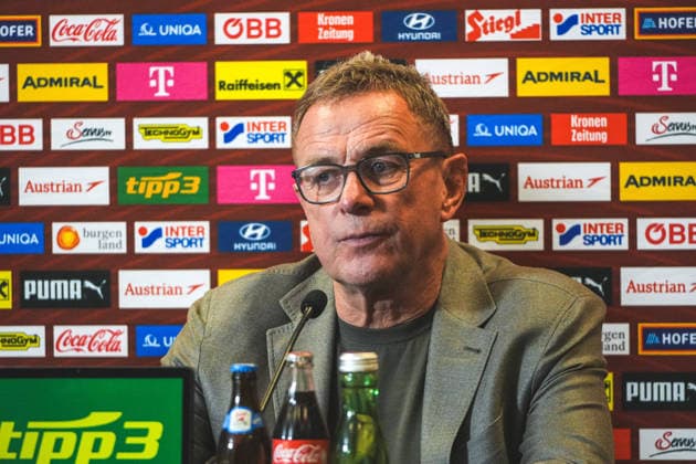 Football Austria, National Team, International Friendly, Friendly International Match, FIFA UEFA World Cup Preparation ÖFB Austria vs Tunisia Tunisienne FTF Ernst Happel Stadion Vienna, Austria Ralf Rangnick Austria, Coach at the press conference after the match Copyright: xLukasxBierederx