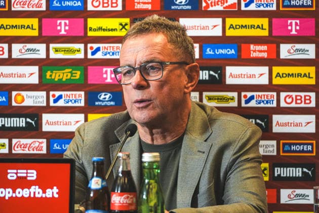 Football Austria, National Team, International Friendly, Friendly International Match, FIFA UEFA World Cup Preparation ÖFB Austria vs Tunisia Tunisienne FTF Ernst Happel Stadion Vienna, Austria Ralf Rangnick Austria, Coach at the press conference after the match Copyright: xLukasxBierederx