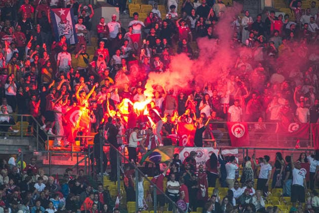Football Austria, National Team, International Friendly, Friendly International Match, FIFA UEFA World Cup Preparation ÖFB Austria vs Tunisia Tunisienne FTF Ernst Happel Stadion Vienna, Austria Fans, Pyrotechnics Copyright: xLukasxBierederx