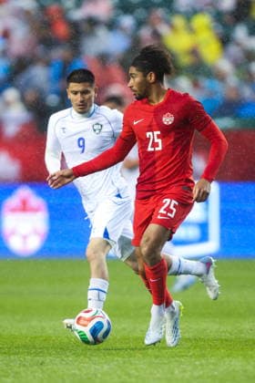 June 1, 2026, Edmonton, Ab, CANADA: Canada s Nathan Saliba (25) is watched by Uzbekistan s Odiljon Xamrobekov (9) during second half World Cup Friendly soccer action in Edmonton on Monday, June 1, 2026. Canada News - June 1, 2026  - ZUMAc35_ 20260601_zaf_c35_090 Copyright: xCodiexMclachlanx