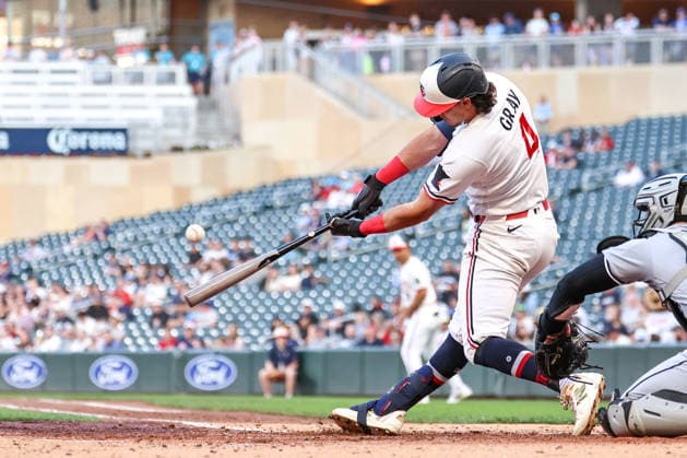 June 1st, 2026: Minnesota Twins shortstop Tristan Gray (4) hits a grand slam home run in the fourth inning of a MLB, Baseball Herren, USA Baseball game between the Chicago White Sox and the Minnesota Twins at Target Field in Minneapolis, Minnesota. CSM Minneapolis USA - ZUMAc04_ 20260601_zma_c04_115 Copyright: xStevenxGarciax