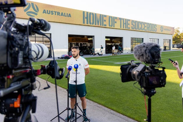 SOCCER AUSTRALIA TRAINING, Socceroos player Mathew Leckie during media availability at the Soccerroos facility at the Oakland Roots Sports Club in Alameda, California, United States, Monday, June 1, 2026. ( NO ARCHIVING Alameda California United States  Copyright: xJasonxHenryx 20260602141203768950