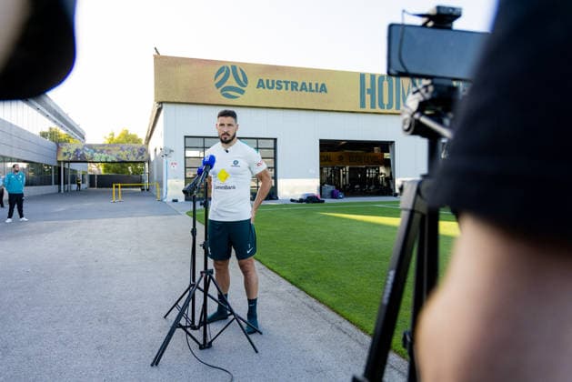 SOCCER AUSTRALIA TRAINING, Socceroos player Mathew Leckie during media availability at the Soccerroos facility at the Oakland Roots Sports Club in Alameda, California, United States, Monday, June 1, 2026. ( NO ARCHIVING Alameda California United States  Copyright: xJasonxHenryx 20260602149739762999