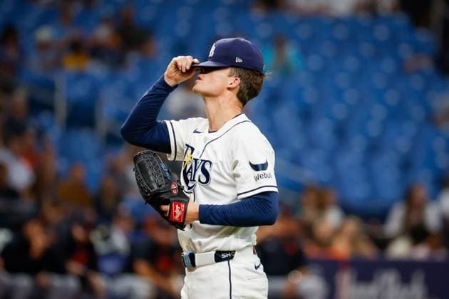 June 1, 2026, St. Petersburg, Florida, USA: Tampa Bay Rays pitcher Griffin Jax (22) cover his face with his hat, after Detroit Tigers outfielder Kerry Carpenter (30) hits a solo homer off him during the third inning at Tropicana Field on Monday, June 1, 2026, in St. Petersburg. Florida News - June 1, 2026  - ZUMAs70_ 20260601_zan_s70_036 Copyright: xJeffereexWoox