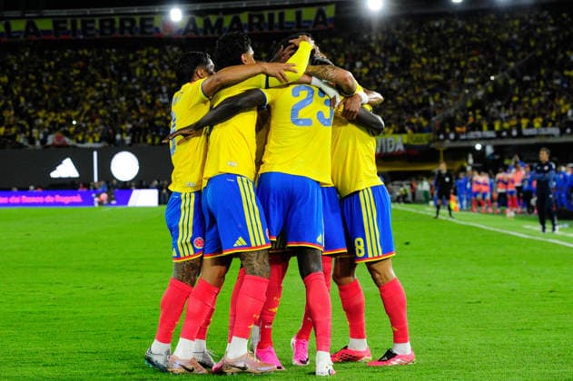 June 1, 2026, Bogota, Bogota D.C, Colombia: Colombian players celebrate a goal during the last friendly match between Colombia and Costa Rica in Bogota s El Campin Stadium, Colombia on June 1, 2026. Colombia V Costa Rica - Friendly Match Before FIFA World Cup, WM, Weltmeisterschaft, Fussball 2026  - ZUMAvp1_ 20260601_zia_vp1_013 Copyright: xSebastianxBarrosx