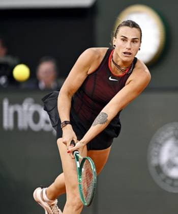 Tennis: French Open Belarusian Aryna Sabalenka plays against Naomi Osaka of Japan in the women s singles fourth round of the French Open tennis tournament in Paris on June 1, 2026.  A14AA0005617349P