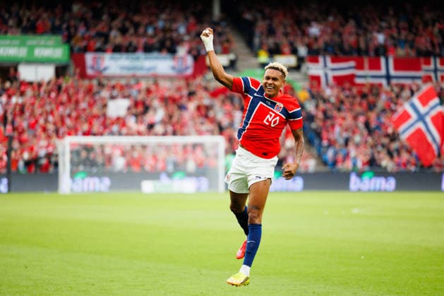 Norway v Sweden, football friendly, Oslo, Norway Oslo, Norway. 01st, June 2026. Antonio Nusa (20) of Norway scores for 2-0 during the football friendly between Norway and Sweden at Ullevaal Stadion in Oslo. Norway, Ulleval Stadion  Copyright: xGonzalesxPhoto KetilxMartinsenx