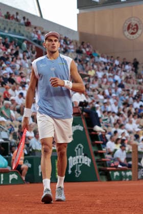 RECORD DATE NOT STATED 1st June 2026; Roland Garros, Paris, France; 2026 French Open Tennis, Day 14; Matteo Arnaldi (ITA) during his match against Frances Tiafoe JonxBromley