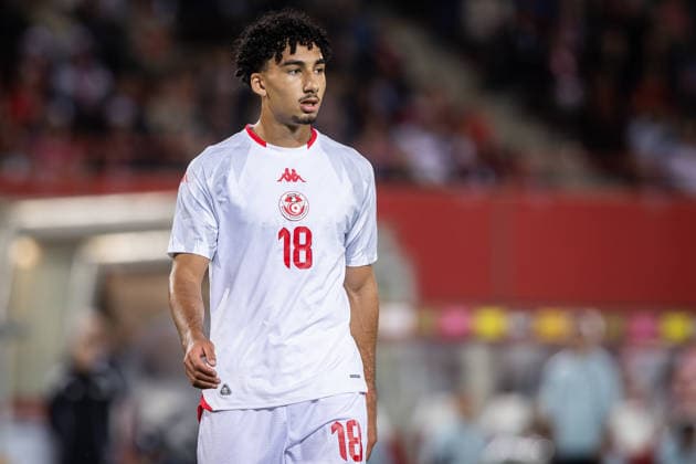 AUSTRIA - TUNISIA Rayan Elloumi of Tunisia and Vancouver Whitecaps during the friendly football match ahead of FIFA World Cup, WM, Weltmeisterschaft, Fussball WM, Weltmeisterschaft, Fussball 2026 WM, Weltmeisterschaft, Fussball WM, Weltmeisterschaft, Fussball between Austria and Tunisia, matchday 2. Ernst Happel Stadium, Stadion, Vienna, Austria, June 01, 2026. Photo by Branislav Racko Copyright: xx 080A3414
