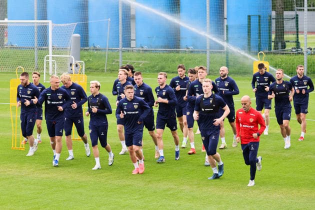 RUSSIA, KHIMKI - JUNE 2, 2026: Players attend a practice session of the Russian national football team at the Novogorsk Training Centre in Khimki, northwest of Moscow Russian National Football Team Training Outside Moscow  - ZUMAt113 20260602_zaa_t113_033 Copyright: xSergeixSavostyanovx