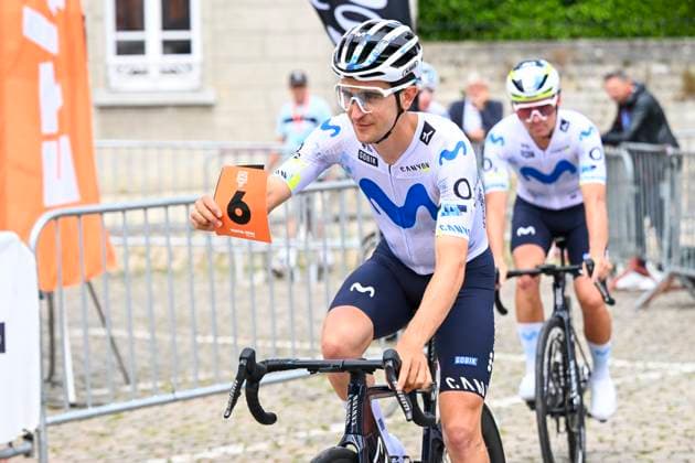 Tour de Wallonie 2026 Stage 2 LIBRAMONT-CHEVIGNY, BELGIUM - JUNE 02 : Rider of Team Movistar before the start of the race during stage 2 of the 47th edition of Ethias Tour de Wallonie an UCI ProSeries 2.Pro cycling road race stage for Men Elite of 192.1 km with start in Jodoigne and finish in Libramont-Chevigny on June 2, 2026 in Libramont-Chevigny, Belgium, 02 06 2026 ( Motordriver Pieter Van Herzele - Libramont-Chevigny Belgium  Copyright: xVincentxKalutx