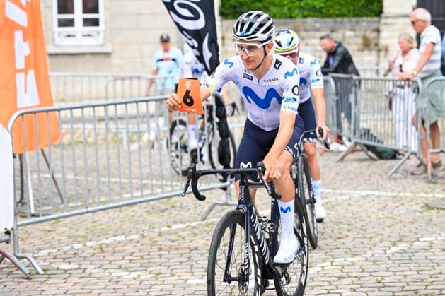 Tour de Wallonie 2026 Stage 2 LIBRAMONT-CHEVIGNY, BELGIUM - JUNE 02 : Rider of Team Movistar before the start of the race during stage 2 of the 47th edition of Ethias Tour de Wallonie an UCI ProSeries 2.Pro cycling road race stage for Men Elite of 192.1 km with start in Jodoigne and finish in Libramont-Chevigny on June 2, 2026 in Libramont-Chevigny, Belgium, 02 06 2026 ( Motordriver Pieter Van Herzele - Libramont-Chevigny Belgium  Copyright: xVincentxKalutx