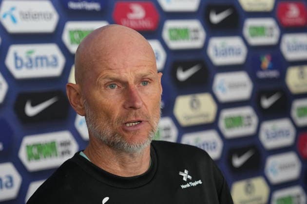 Stale Solbakken meets the press before leaving for the World Cup Oslo 20260602 National team manager Stale Solbakken meets the press at Ullevaal Stadium before leaving for the World Cup in the USA Photo Ole Berg Rusten NTB Oslo Norway EDITORIAL USE ONLY RESTRICTED USE FOR BETTING COMPANIES  Copyright: xOlexBerg-Rustenx xNTBx