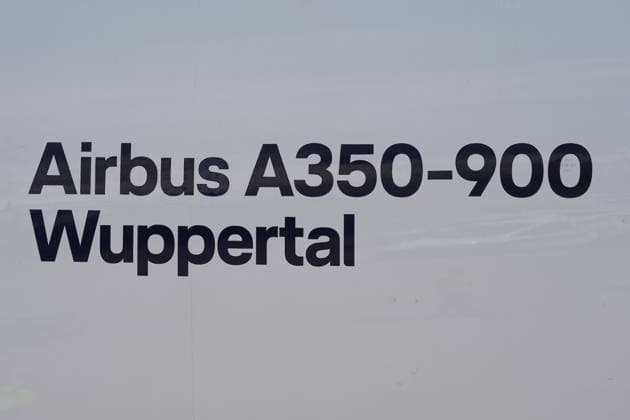 A350 900 Wuppertal ready for the national team to board Frankfurt 02 06 2026 Departure of the German national team for the World Cup in the USA