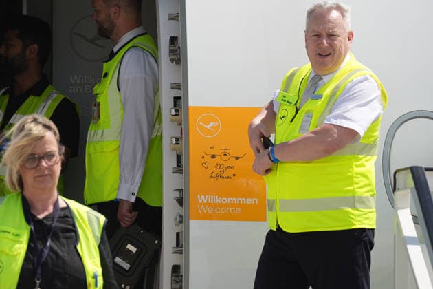 Lufthansa A350 900 Wuppertal ready for the national team to board Frankfurt 02 06 2026 German national team departing for the World Cup in the USA