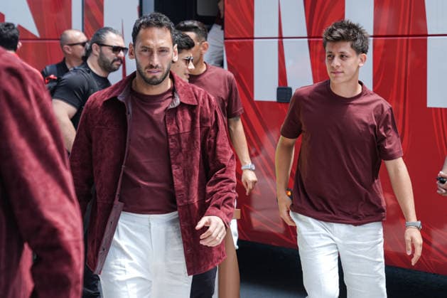 The Turkish National Football Team s 2026 FIFA World Cup, WM, Weltmeisterschaft, Fussball journey has begun ISTANBUL, TURKIYE - JUNE 02: Hakan Calhanoglu and Arda Guler of Turkiye depart from Istanbul, Turkiye with the Turkish National Football Team, which will compete in the 2026 FIFA World Cup, on June 02, 2026. The Turkish squad departed from the Riva Hasan Dogan National Teams Camp and Training Facilities by bus and traveled to the USA by private plane departing from Istanbul Airport. Cemal Yurttas Anadolu Istanbul Turkey. Editorial use only. Please get in touch for any other usage.  Copyright: x2026xAnadoluxCemalxYurttasx