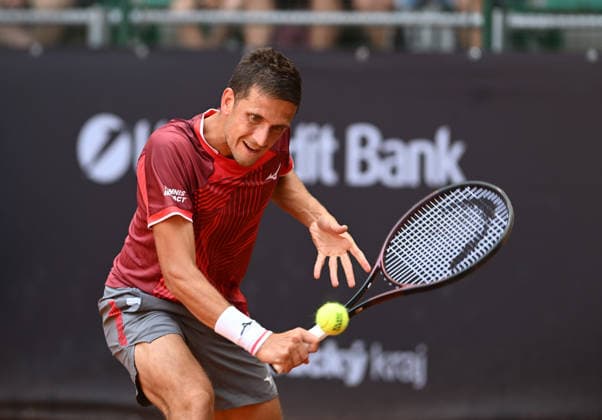 Vit Kopriva from Czechia in action against Andrej Martin from Slovakia during the men s tennis challenger UniCredit Czech Open, in Prostejov, Czech Republic, on June 2, 2026. (CTKxPhoto LudekxPerina) CTKPhotoP2026060204336  CTKPhotoP2026060204336