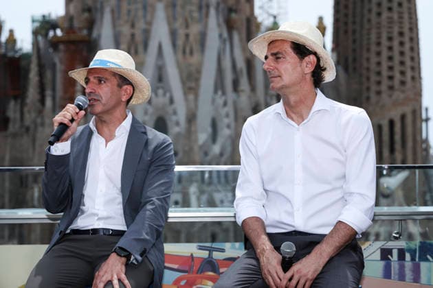 June 2, 2026, Barcelona, Barcelona, Spain: Pedro MartoÂ­nez de la Rosa, team ambassador Aston Martin Aramco F1 and Marc Gene, team ambassador Scuderia Ferrari HP F1 during the presentation of the Grand Prix Formula 1 Barcelona-Catalunya at Terraza Hotel Sercotel Rosello on June 02, 2026 in Barcelona, Spain. Barcelona Spain - ZUMAa181 20260602_zaa_a181_029 Copyright: xJavierxBorregox