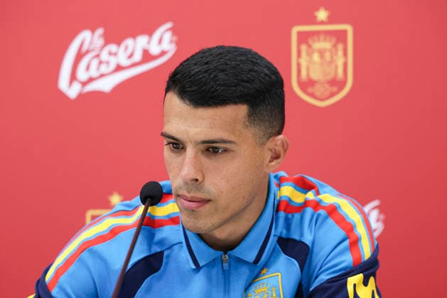June 2, 2026, Las Rozas, Madrid, Spain: Pedro Porro attends the press conference, PK, Pressekonferenz of presentation of new sponsors for Spain Team ahead the FIFA World Cup, WM, Weltmeisterschaft, Fussball 2026 at Ciudad del Futbol on June 02, 2026 in Las Rozas, Madrid, Spain. Las Rozas Spain - ZUMAa181 20260602_zaa_a181_037 Copyright: xIrinaxR.xHipolitox