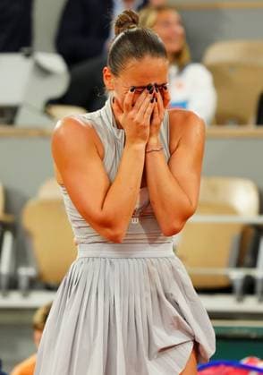 A tearful Marta Kostyuk after winning her quarter final against Elina Svitolina French Open Tennis, Day Ten, Tennis, Roland Garros, Paris, France - 02 Jun 2026Paris Roland Garros France EDITORIAL USE ONLY No use with unauthorised audio, video, data, fixture lists, club league logos or live services. Online in-match use limited to 120 images, no video emulation. No use in betting, games or single club league player publications.  Copyright: xJavierxGarcia Shutterstockx 16906549q