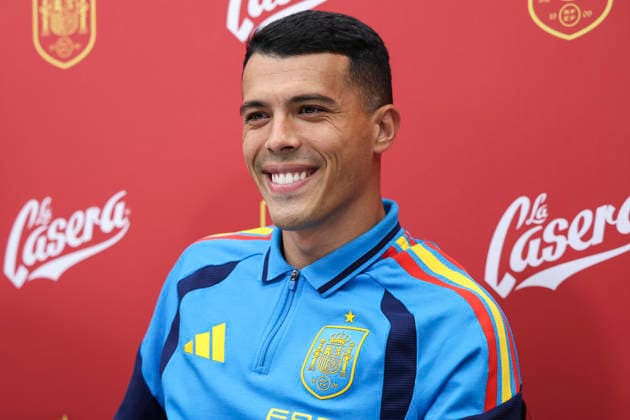 June 2, 2026, Las Rozas, Madrid, Spain: Pedro Porro attends the press conference, PK, Pressekonferenz of presentation of new sponsors for Spain Team ahead the FIFA World Cup, WM, Weltmeisterschaft, Fussball 2026 at Ciudad del Futbol on June 02, 2026 in Las Rozas, Madrid, Spain. Las Rozas Spain - ZUMAa181 20260602_zaa_a181_050 Copyright: xIrinaxR.xHipolitox