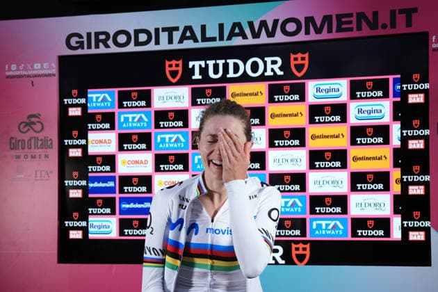 Switzerland™s Marlen Reusser of Movistar Team™s during Stage 4, an individual time trial, of the Giro d™Italia Women, from Belluno to Nevegal, Italy - Tuesday June 2, 2026  Copyright: xDavidexSpada LaPressex