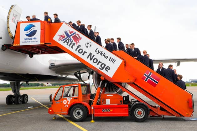 Football, FIFA World Cup 2026, departure of national team Norway in Gardermoen