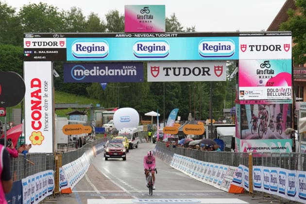 Italy™s Elisa Balsamo of Lidl - Trek™s during Stage 4, an individual time trial, of the Giro d™Italia Women, from Belluno to Nevegal, Italy - Tuesday June 2, 2026  Copyright: xDavidexSpada LaPressex