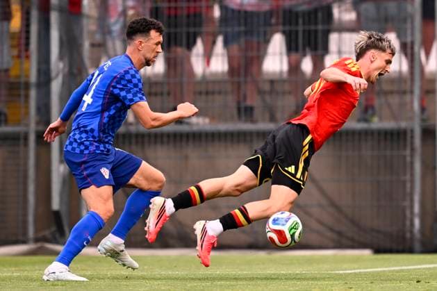Croatia vs Belgium - friendly match RIJEKA, CROATIA - JUNE 02 : Perisic Ivan forward of Croatia and Saelemaekers Alexis midfielder of Belgium battle for the ball during a friendly match between Croatia and Belgium ahead of the FIFA World Cup, WM, Weltmeisterschaft, Fussball 2026 on June 02, 2026 in Rijeka, Croatia, 02 06 2026 Rijeka Croatia  Copyright: xTomasxSiskx