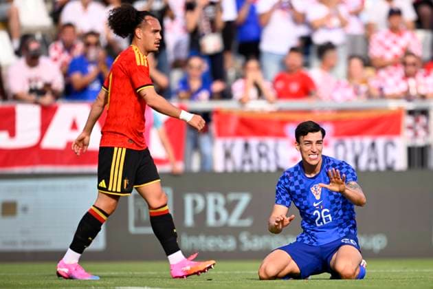 Croatia vs Belgium - friendly match RIJEKA, CROATIA - JUNE 02 : Musa Petar forward of Croatia gestures during a friendly match between Croatia and Belgium ahead of the FIFA World Cup, WM, Weltmeisterschaft, Fussball 2026 on June 02, 2026 in Rijeka, Croatia, 02 06 2026 Rijeka Croatia  Copyright: xTomasxSiskx