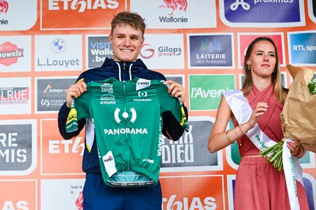 Tour de Wallonie 2026 Stage 2 LIBRAMONT-CHEVIGNY, BELGIUM - JUNE 02 : Crabbe Tom (BEL) of Team Flanders - Baloise on the podium during stage 2 of the 47th edition of Ethias Tour de Wallonie an UCI ProSeries 2.Pro cycling road race stage for Men Elite of 192.1 km with start in Jodoigne and finish in Libramont-Chevigny on June 2, 2026 in Libramont-Chevigny, Belgium, 02 06 2026 ( Motordriver Pieter Van Herzele - Libramont-Chevigny Belgium  Copyright: xVincentxKalutx