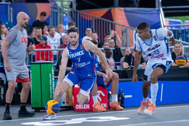 WARSZAWA 02.06.2026 KOSZYKOWKA 3X3 MECZ MEZCZYZN: FRANCJA - PORTO RIKO FIBA 3X3 WORLD CUP BASKETBALL WOMEN MATCH IN WARSAW: FRANCE - PORTO RICO HUGO SUHARD LUIS CUASCUT FOT. MACIEJ GRONAU FOTOPYK NEWSPIX.PL --- newspix.pl 