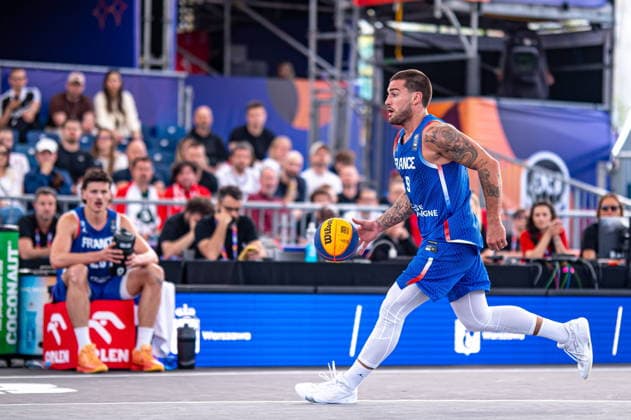 Warszawa 02.06.2026. 3x3 Basketball World Cup Day 2 in Warsaw, Poland. Puerto Rico - France match --- Mistrzostwa Swiata w koszykowce 3x3 Dzien 2 w Warszawie. Mecz Portoryko - Francja Persons Shown : Emmanuel Moneau Fot. Kai Taller Arena Akcji NEWSPIX.PL --- newspix.pl 